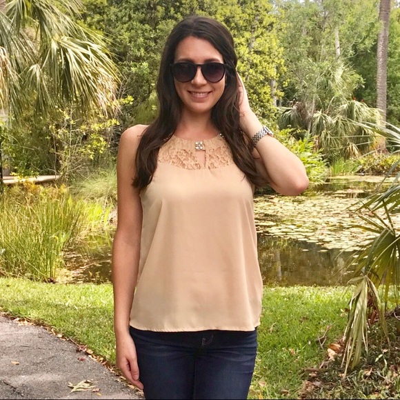 Angela Fashion - Lace and Jewel Embellished Top - Picture 6 of 6